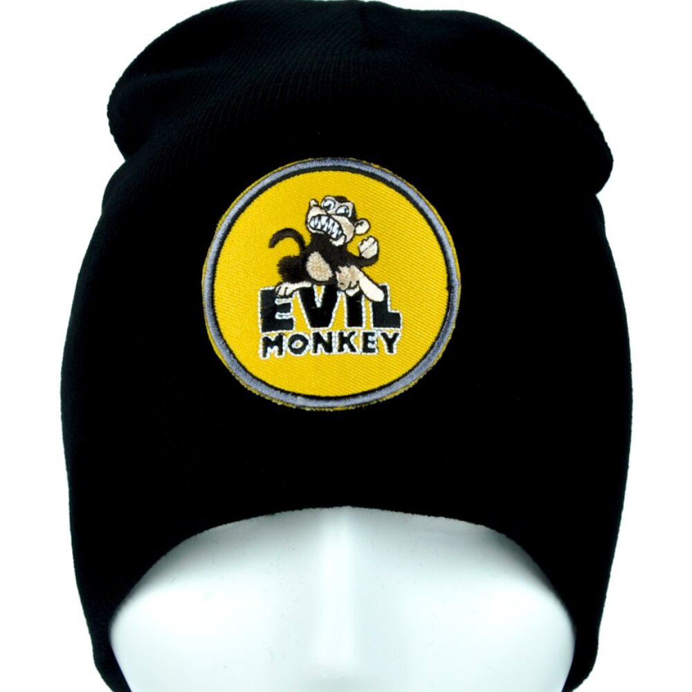Evil Monkey Black & Yellow Beanie Knit Cap Hat Angry Mean Family Guy Cartoon Tv